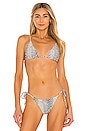 view 1 of 4 Tri Parallel Bikini Top in Lizard