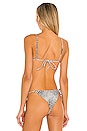 view 3 of 4 Tri Parallel Bikini Top in Lizard