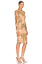 view 2 of 3 Bodycon Midi Dress in Cream & Gold