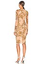 view 3 of 3 Bodycon Midi Dress in Cream & Gold