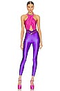 view 4 of 4 Satin Legging Doodle Waistband in Royal Purple