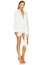 view 2 of 4 Draped Shirt Style Wrap Dress in White