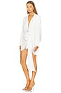 view 3 of 4 Draped Shirt Style Wrap Dress in White