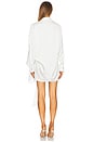 view 4 of 4 Draped Shirt Style Wrap Dress in White