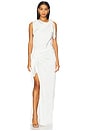 view 1 of 4 Draped Sleeveless Knot Dress in White