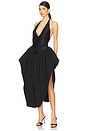 view 1 of 4 Halter Neck Bodysuit Dress With Puffy Skirt in Black