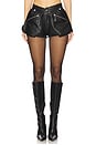 view 1 of 6 Leather Biker Short in Black