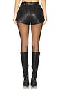 view 4 of 6 Leather Biker Short in Black