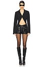 view 5 of 6 Leather Biker Short in Black