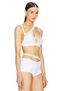 view 2 of 5 Ribbed Jersey Bra With Asymmetric Lace Trim in White