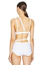 view 3 of 5 Ribbed Jersey Bra With Asymmetric Lace Trim in White