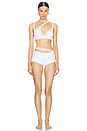 view 4 of 5 Ribbed Jersey Bra With Asymmetric Lace Trim in White