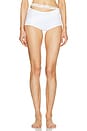 view 1 of 5 Ribbed Jersey Mini Short With Asymmetric Lace Waist in White