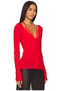 view 2 of 4 Ribbed Jersey Cardigan With Bra Top in Perriand Red