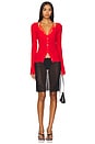 view 4 of 4 Ribbed Jersey Cardigan With Bra Top in Perriand Red