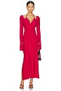 view 1 of 3 Ribbed Jersey Cardigan Dress in Fushia