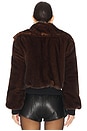 view 3 of 4 Faux Fur Bomber Jacket in Chocolate