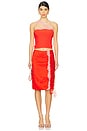 view 5 of 6 Skirt With Ruffles And Lace Detail in Tangerine