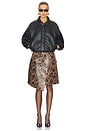 view 5 of 6 Apron-style Leather Midi Wrap Skirt in Python