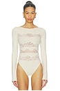 view 2 of 5 Lace Cut Out Bodysuit in Ecru