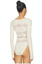 view 4 of 5 Lace Cut Out Bodysuit in Ecru