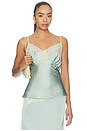 view 1 of 5 Signature Lace Top in Antique Blue & Pistachio