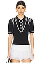 view 1 of 5 Knit Polo Top in Black