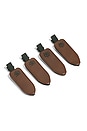 view 2 of 3 VEGAN LEATHER CREASELESS CLIPS  VEGAN LEATHER CREASELESS CLIPS in Tobacco