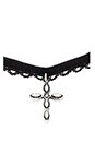 view 2 of 3 Cross Pendant Choker in Black, White & Silver