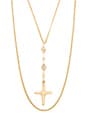view 2 of 2 Nation Cross Necklace in Gold