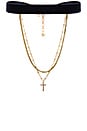 view 2 of 2 Chain & Cross Choker in Gold
