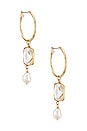 view 1 of 2 The Celena Pearl Earrings in Gold