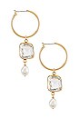 view 2 of 2 The Celena Pearl Earrings in Gold