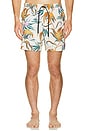 view 4 of 5 Lido Printed Swim Trunks in Dirty White