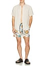 view 5 of 5 Lido Printed Swim Trunks in Dirty White