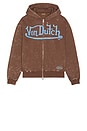 view 5 of 5 Oversized Washed Zip Hoodie in Sepia Stone Mineral Wash