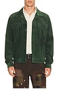 view 1 of 5 Suede Trucker Jacket in Green