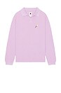 view 4 of 5 Long Sleeve Pique Polo in Lavender
