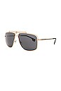 view 2 of 3 0VE2242 Sunglasses in Gold & Dark Grey