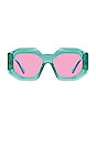 view 1 of 3 Medusa Square Sunglasses in Light Blue