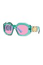 view 2 of 3 Medusa Square Sunglasses in Light Blue