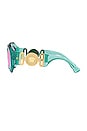 view 3 of 3 Medusa Square Sunglasses in Light Blue