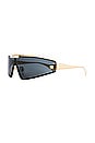 view 2 of 7 Shield Sunglasses in Black & Gold