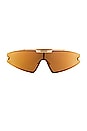 view 4 of 7 Shield Sunglasses in Black & Gold
