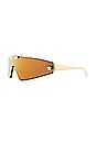 view 5 of 7 Shield Sunglasses in Black & Gold