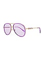 view 2 of 3 Aviator Sunglasses in Lilac Transparent & Light Violet