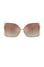 view 1 of 3 Square Sunglasses in Gold & Brown