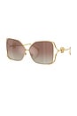 view 2 of 3 Square Sunglasses in Gold & Brown