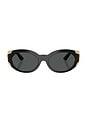 view 1 of 3 Oval Sunglasses in Black & Dark Grey