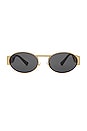 view 1 of 3 Oval Sunglasses in Gold & Dark Grey